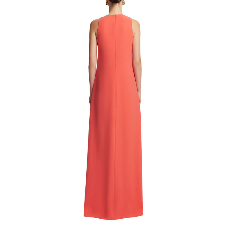 Sleeveless Peony Embroidered Fluid Crepe Francie Gown image number null