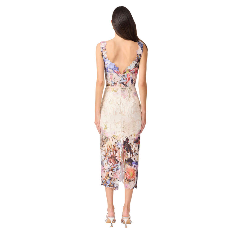 Matila Sleeveless Floral Lace Midi Dress image number null