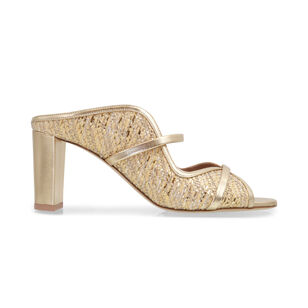 Norah 70mm Metallic Raffia Mule