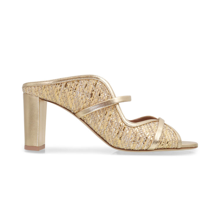 Norah 70mm Metallic Raffia Mule image number null