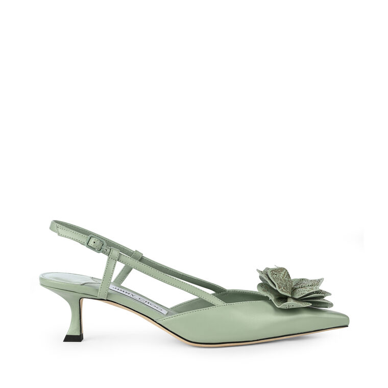 Mimmi 50mm Shiny Nappa Leather Slingback Heel image number null