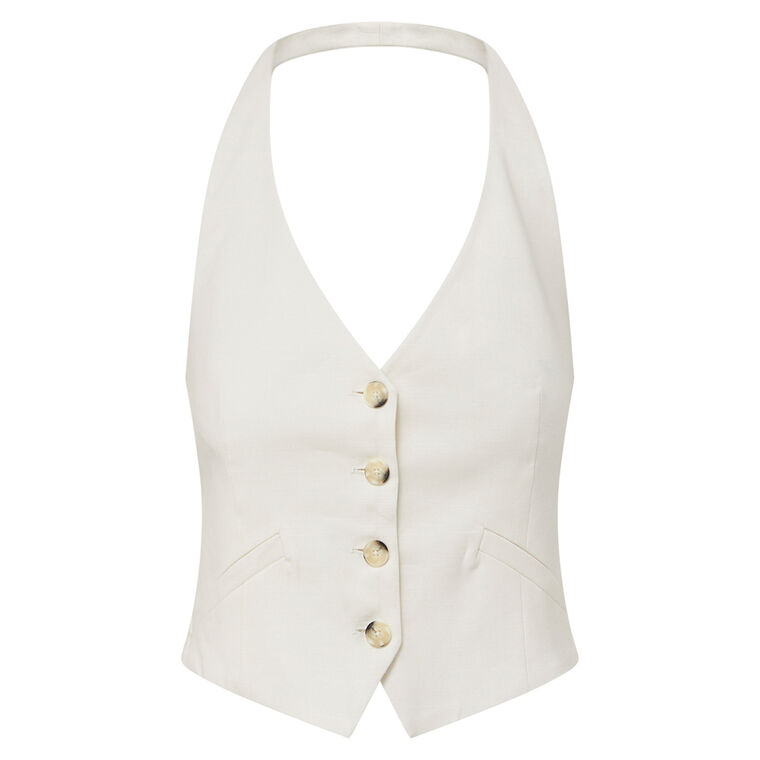 Arabella Stretch-Linen Vest image number null