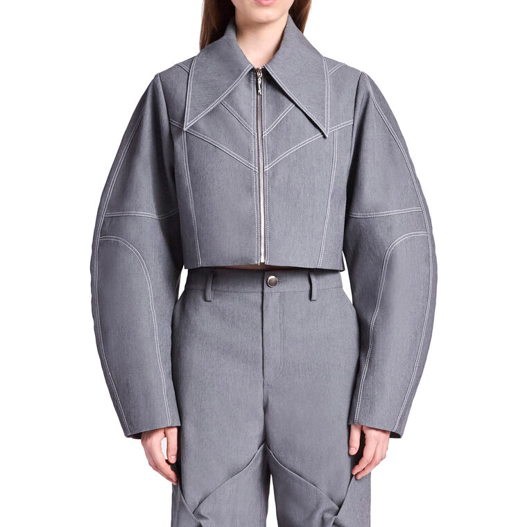 Specialty Paneled Denim Jacket image number null