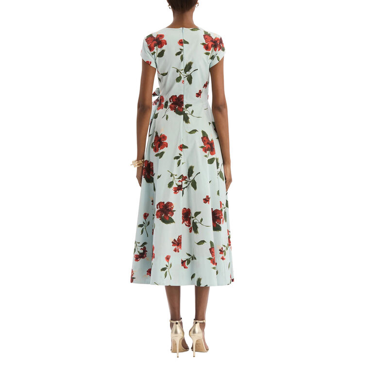 Hibiscus Cotton Poplin Wrap Dress image number null