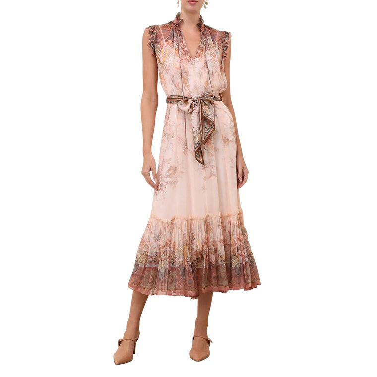 Alchemy Short Sleeve Flutter Midi Dress image number null