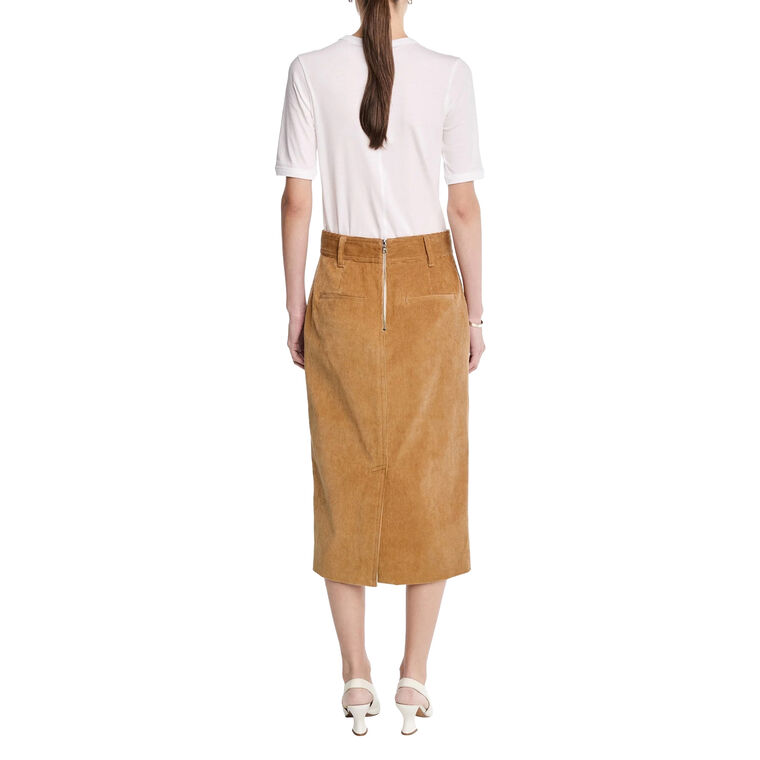 Zipper Corduroy Pencil Skirt image number null