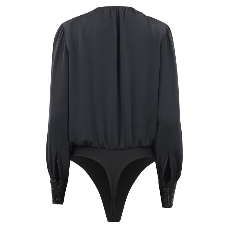 Selena Embellished V-Neck Bodysuit image number null