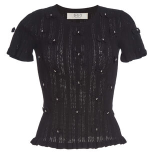 Alberta Pearl Short Sleeve Knit Top