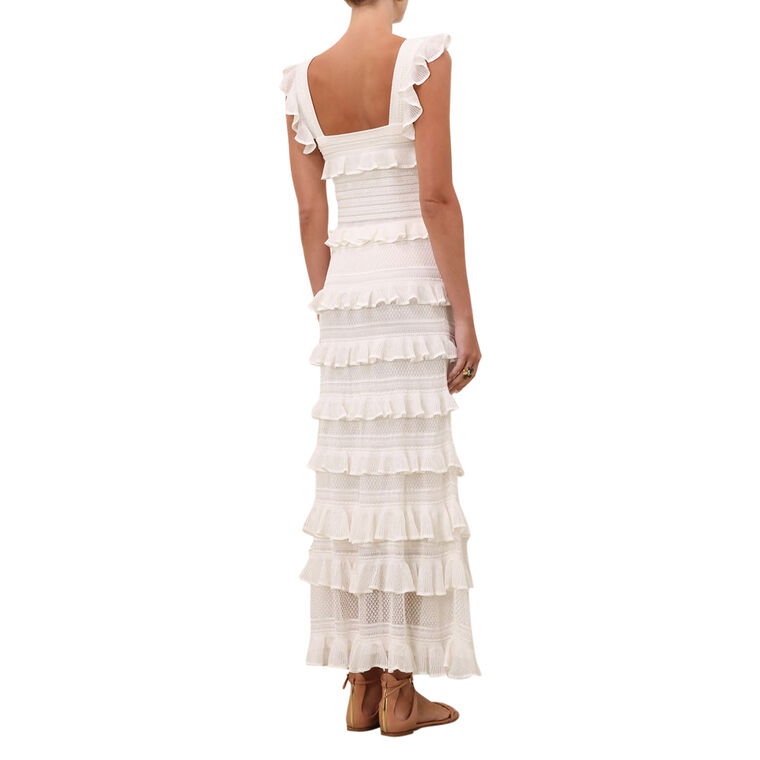 Luna Lace Frill Knit Midi Skirt image number null