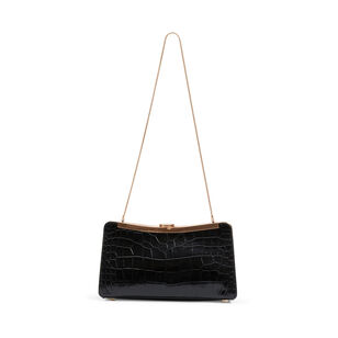 Solange Croc-Embossed Leather Clutch