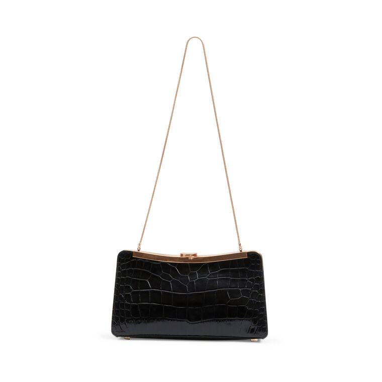 Solange Croc-Embossed Leather Clutch image number null