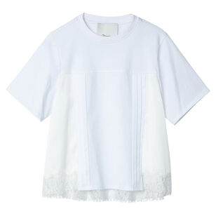 Short Sleeve Satin Lace Combo T-Shirt