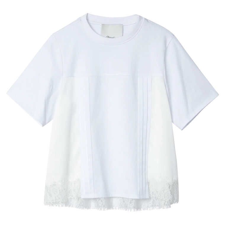 Short Sleeve Satin Lace Combo T-Shirt image number null