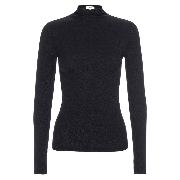 Lurex Metallic Turtleneck Top image number null