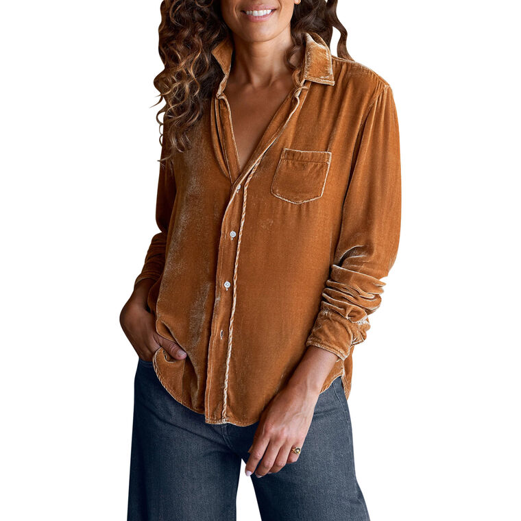 Eileen Relaxed Velvet Top image number null