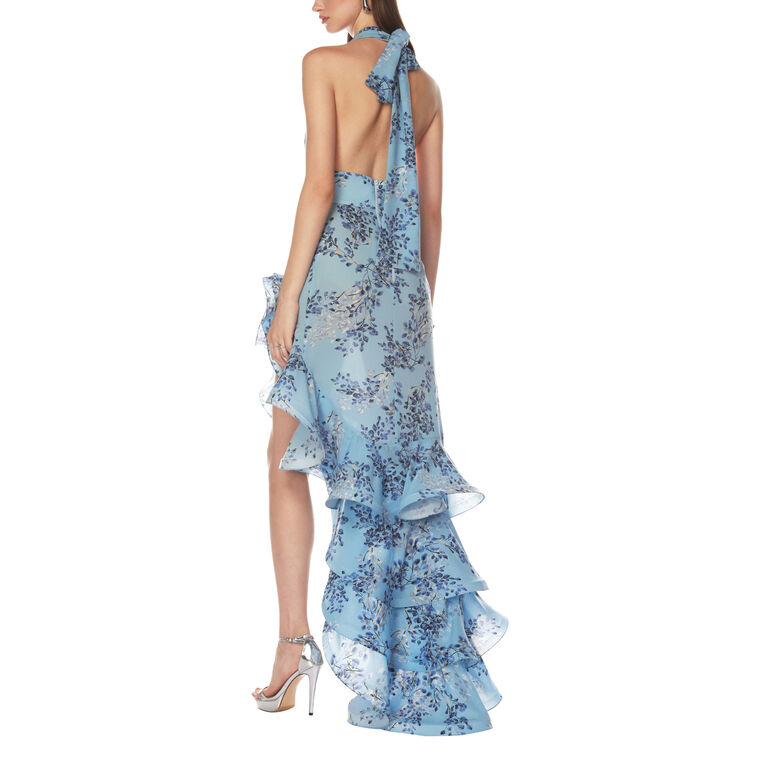 Bronte Floral-Print Ruffle Halter Maxi Dress image number null