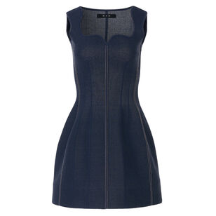Sweetheart Neckline Sleeveless Denim Tulip Mini Dress