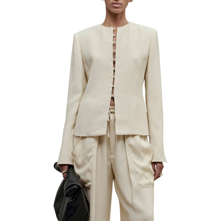 Tilda Collarless Peplum Jacket image number null