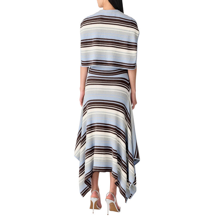 Short Sleeve Striped Jacquard Scarf Top image number null