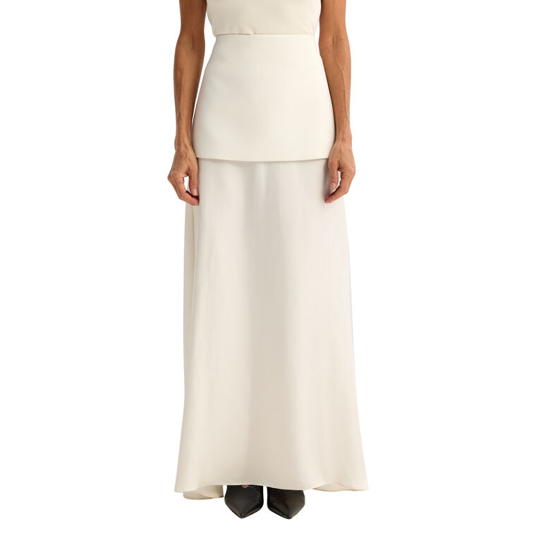 Fluid Silk Part Maxi Skirt image number null