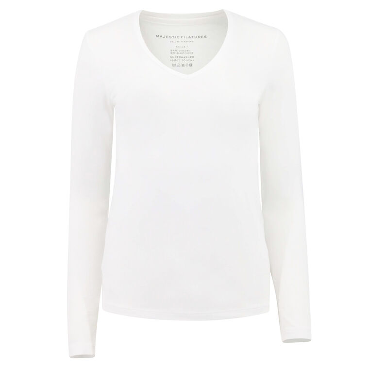 Soft Touch Long Sleeve V-Neck Tee image number null