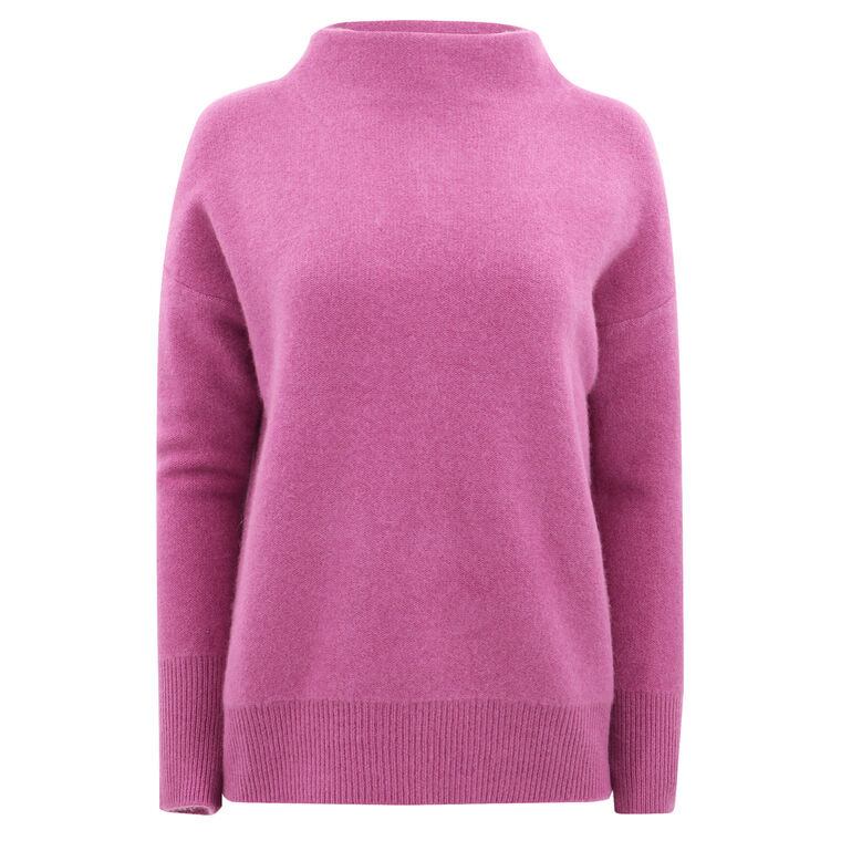 Plush Cashmere Funnel Neck Sweater image number null