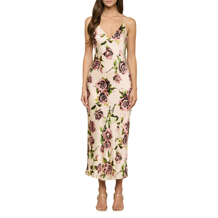 Seridie Sleeveless Bias-Cut Midi Slip Dress image number null