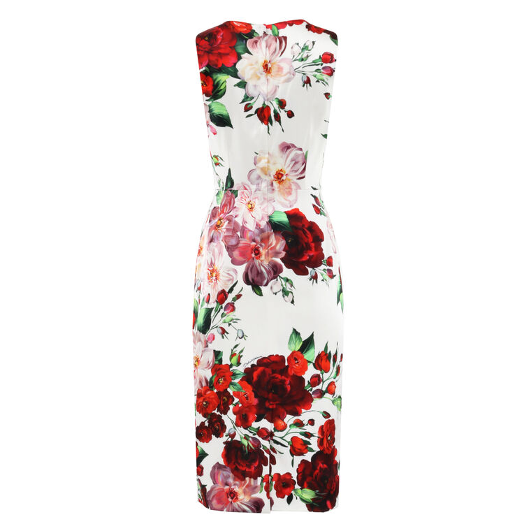 Sleeveless Scoopneck Floral Midi Dress image number null
