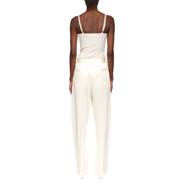 Satin High Rise Wide Leg Trouser image number null