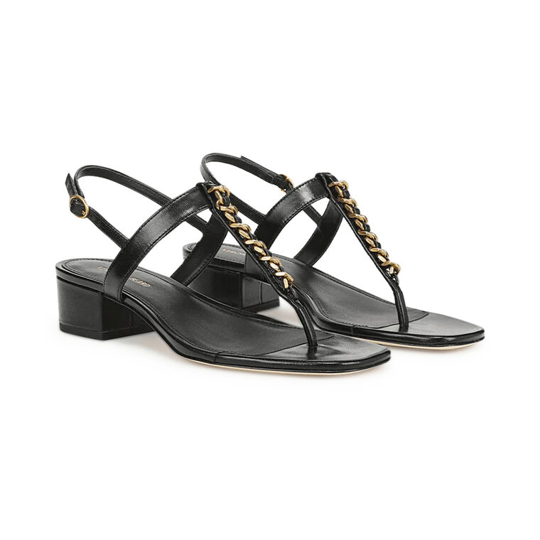 Andie Chain Detail Thong Block Heel Sandal image number null
