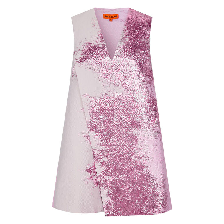 stine goya pink sequin dress Stine Goya Tamar Metallic Jacquard Mini Dress