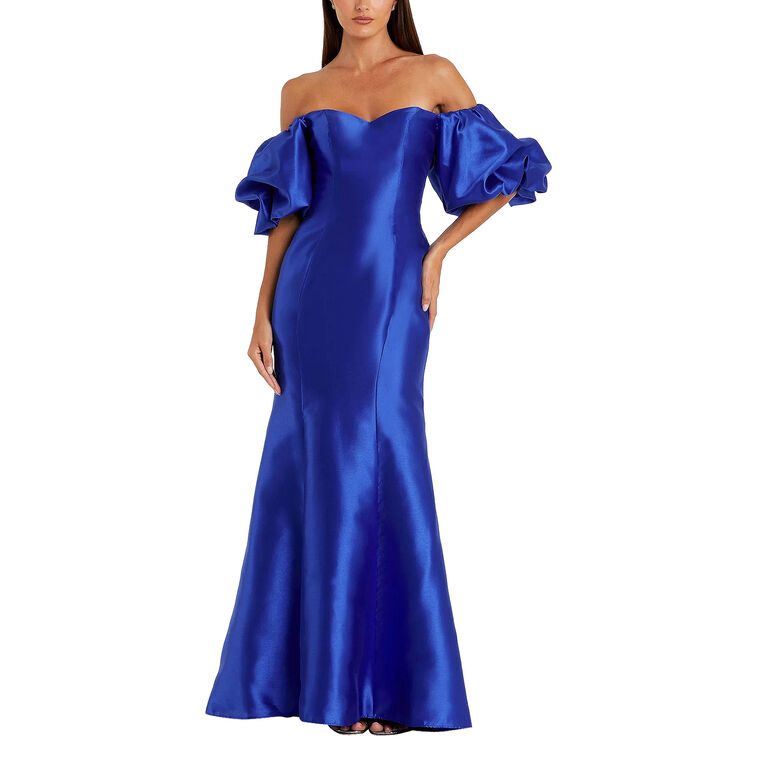 Sweetheart Off The Shoulder Puff Sleeve Gown image number null