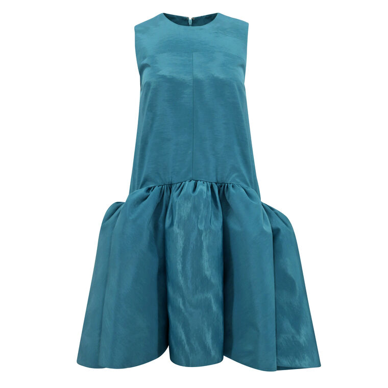 Drop-Waist Moire Babydoll Dress image number null
