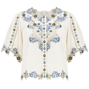Brynn Short Sleeve Embroidered Top