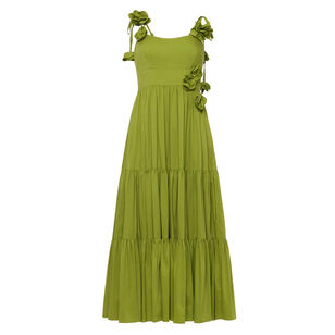 Kael Sleeveless Floral Vine Midi Dress
