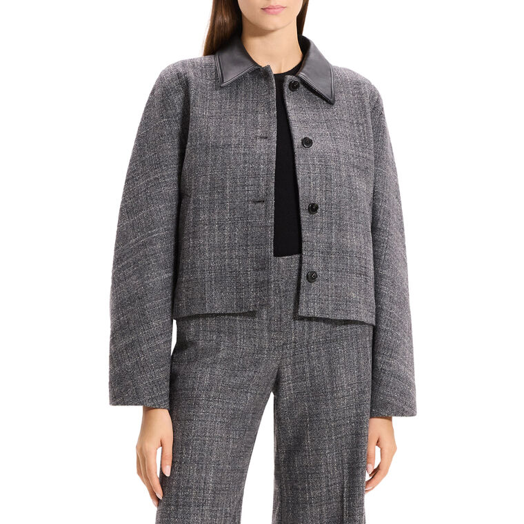 Curve Sleeve Virgin Wool Blend Jacket image number null