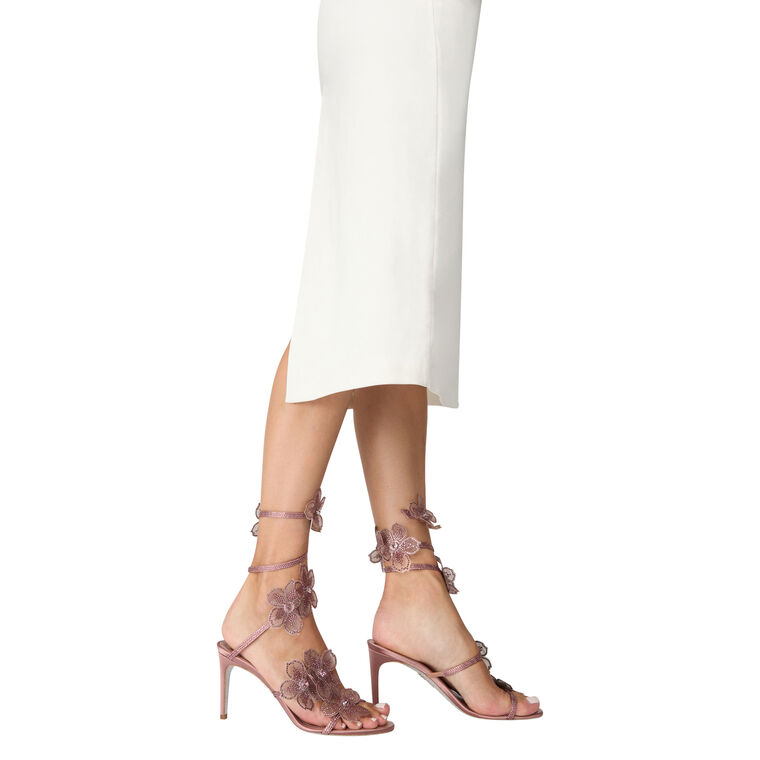 Flower Embellished Wrap Around Sandal image number null