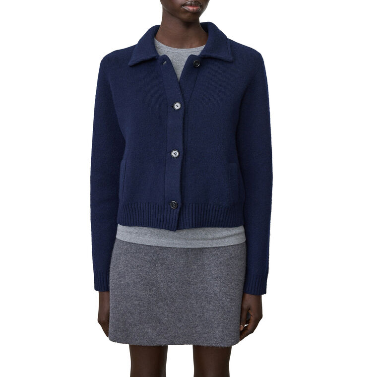 Lynna Collared Long Sleeve Cashmere Cardigan image number null