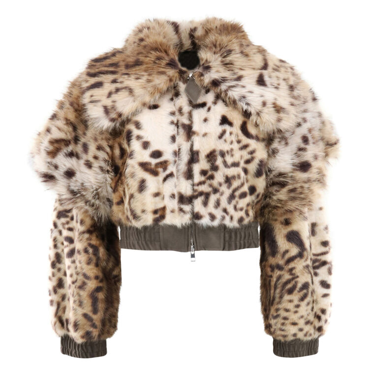 Valde Faux Fur Lynx Bomber Jacket image number null