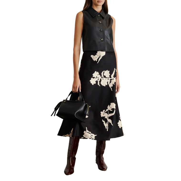 Beth Satin A-Line Midi Skirt image number null