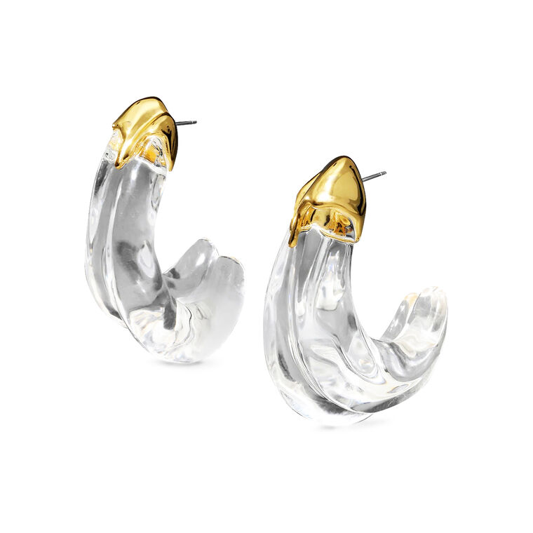 Liquid Lucite Large Wave Hoop Earrings image number null