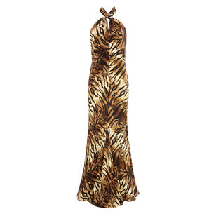 Affina Sleeveless Halterneck Floor-Length Dress