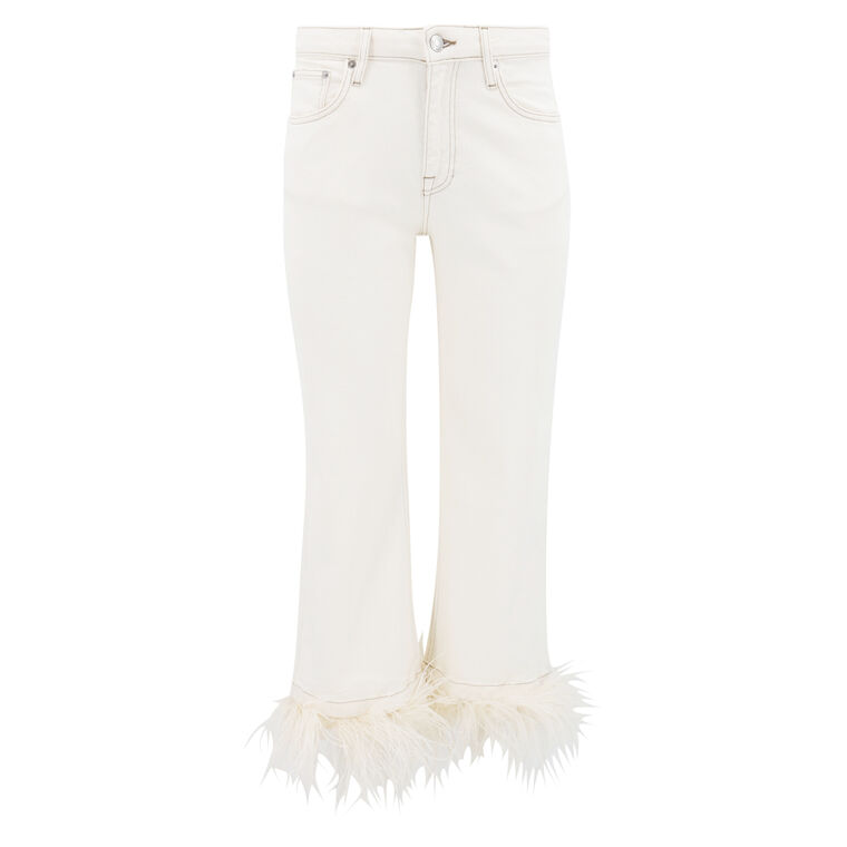 Jude High Rise Crop Feather Embellished Jean image number null