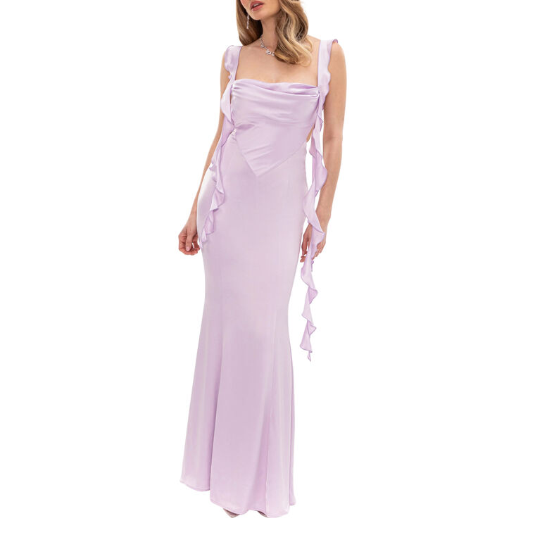 Caroline Sleeveless Satin Maxi Dress image number null