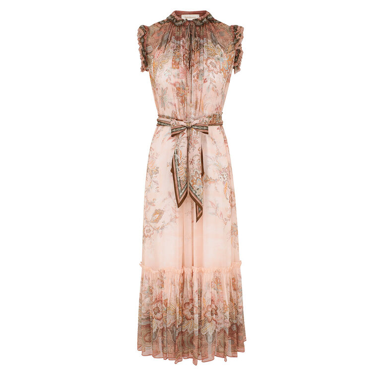 Alchemy Short Sleeve Flutter Midi Dress image number null