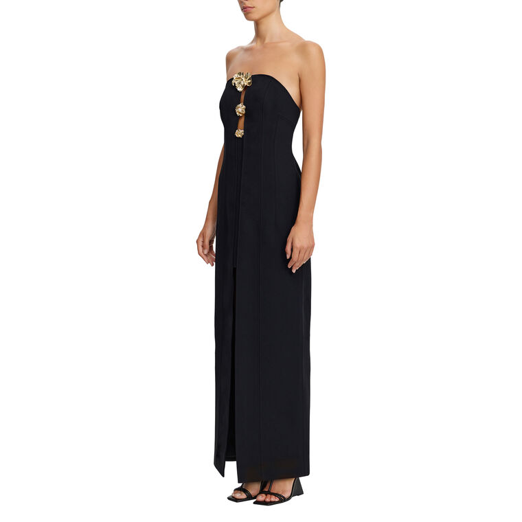 Hawick Strapless Gold Hardware Detail Maxi Dress image number null