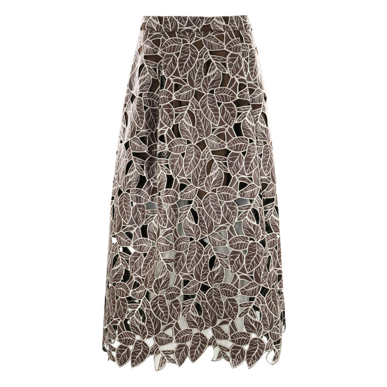 Stacy Lace Vegan Leather Skirt image number null