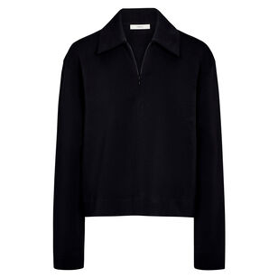 Long Sleeve Collared Half Zip Pullover Top