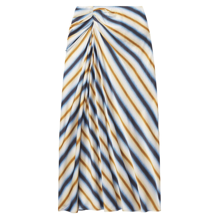 Jean Striped Midi Skirt image number null
