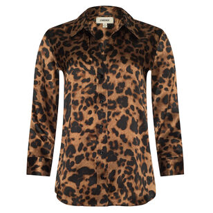 Dani 3/4 Sleeve Leopard Silk Blouse
